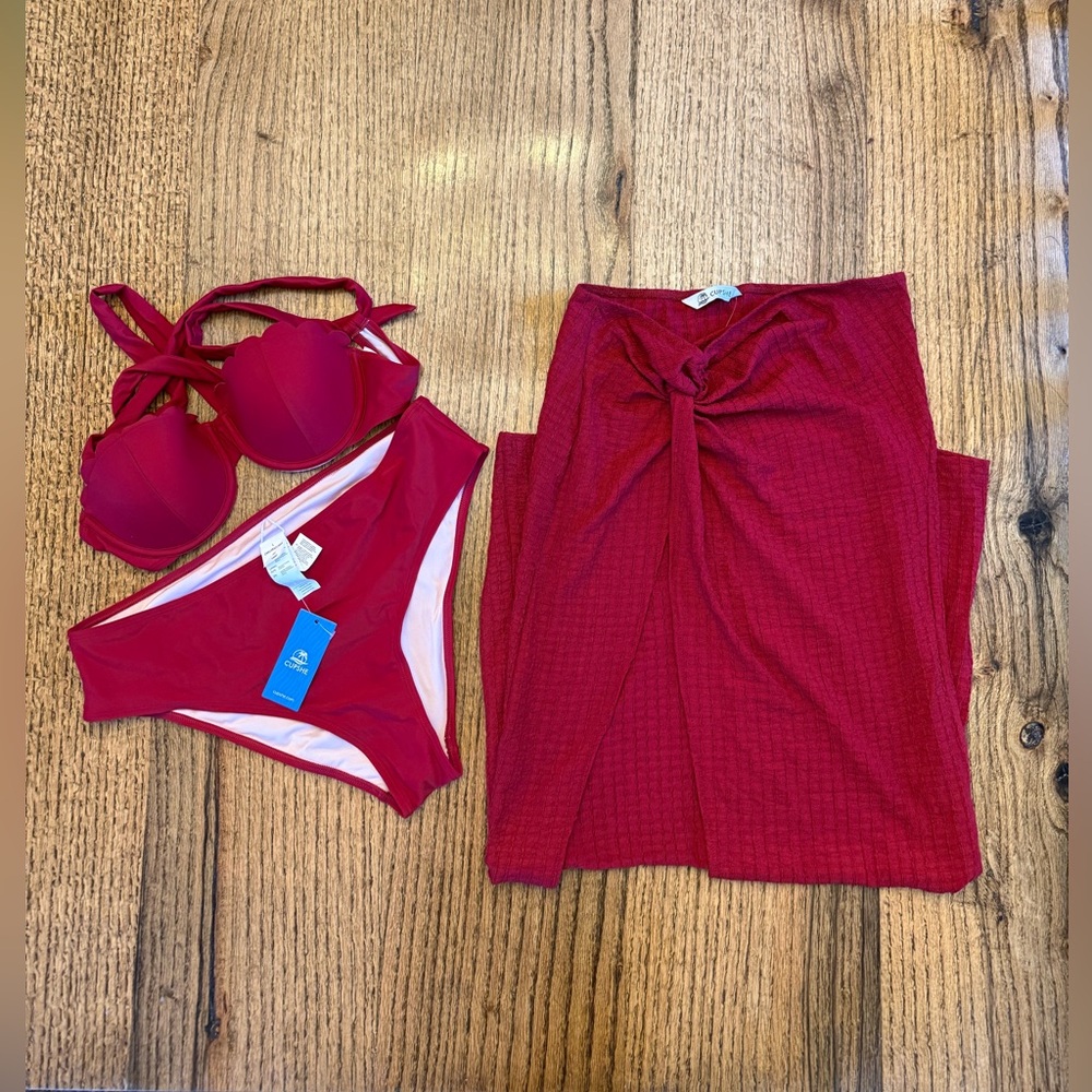 Cupshe Red Bikini Set